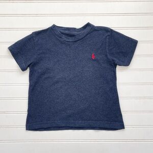 POLO RALPH LAUREN EUC Heathered Navy Short Sleeve Crewneck Shirt